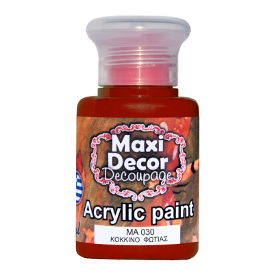 Ακρυλικό Χρώμα 60ml Maxi Decor Κόκκινο Φωτιάς MA030_MA030060